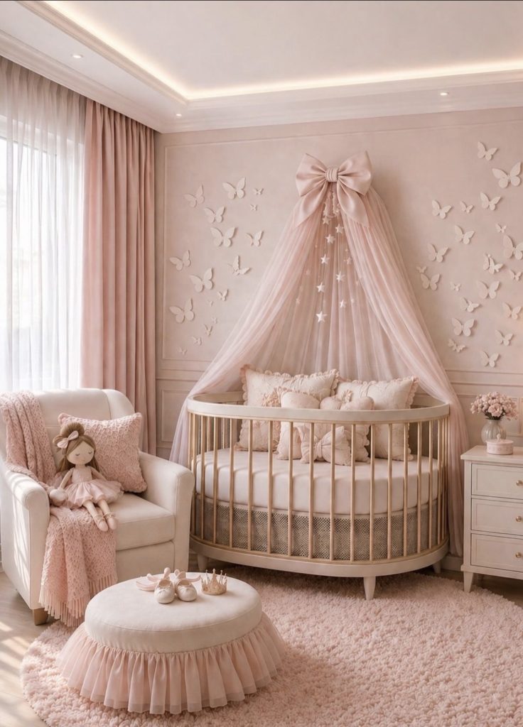 Canopy over the nursery crib