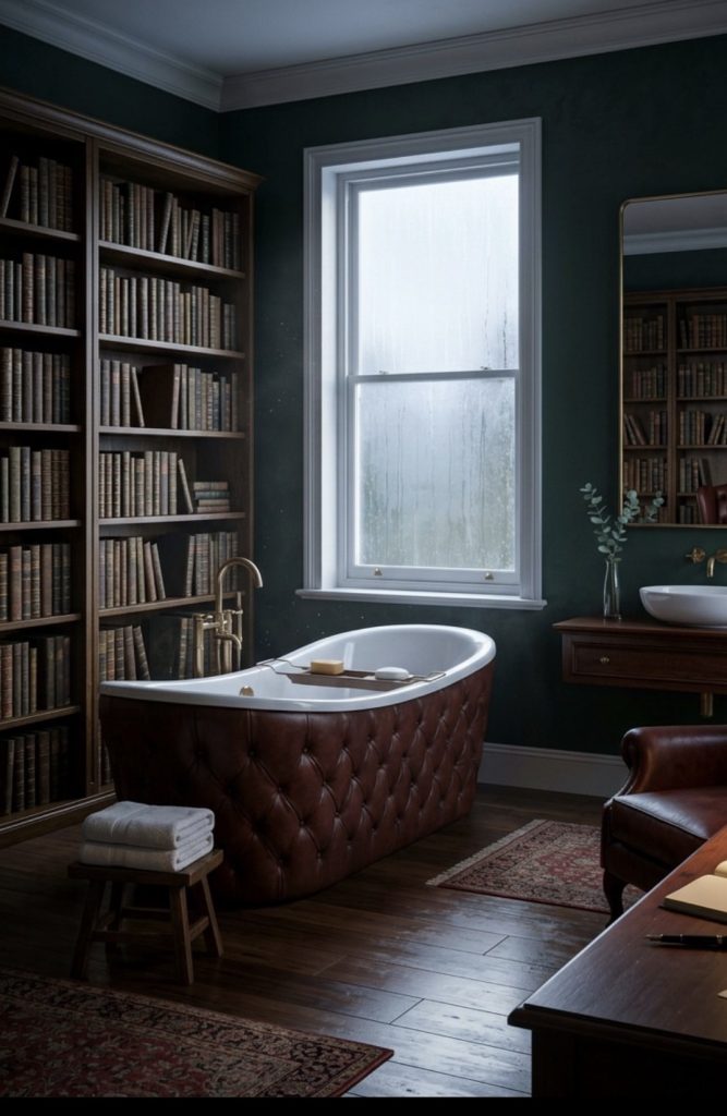 Leather-Bound Books and Old Trinkets as Decor