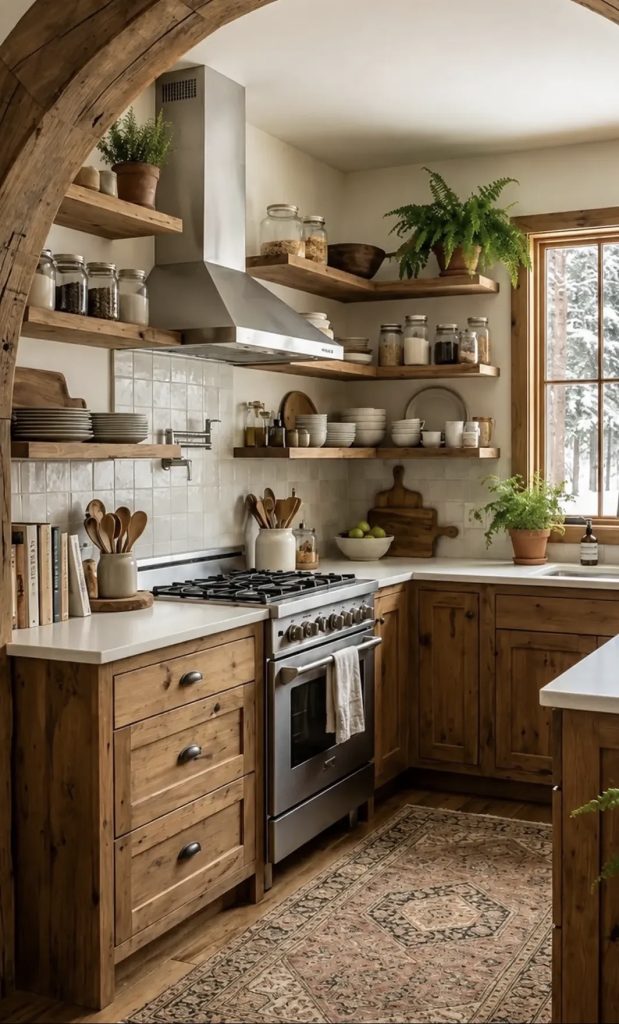 Vintage rugs in a western kitchen 