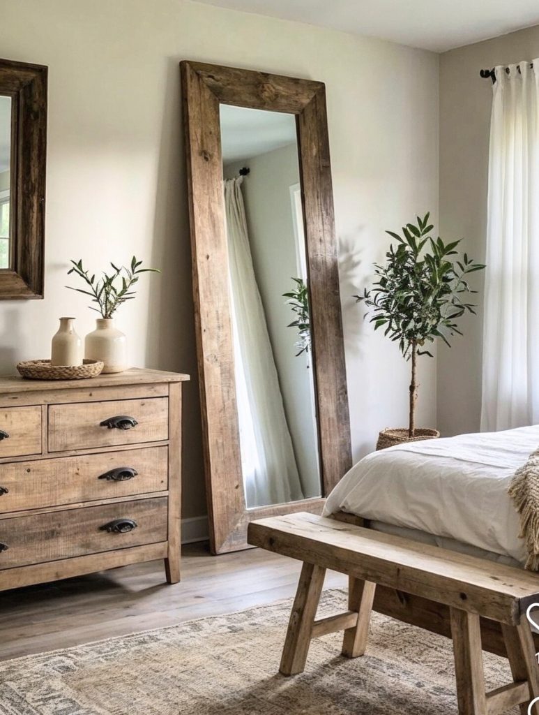 Wood accent decor in a western bedroom 