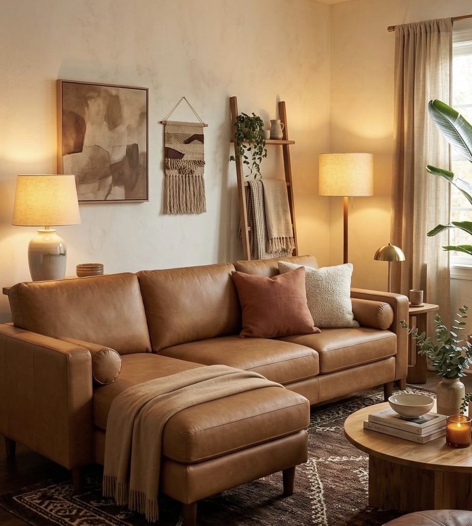 Western living room with terracotta accent 