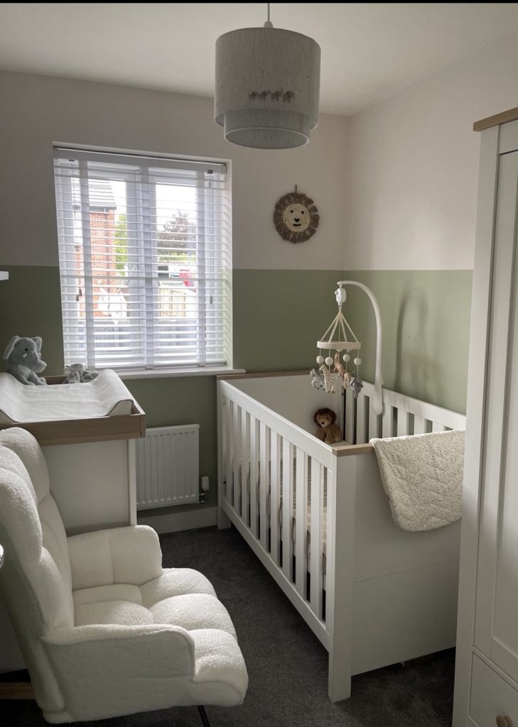 Small crib in a nursery room 