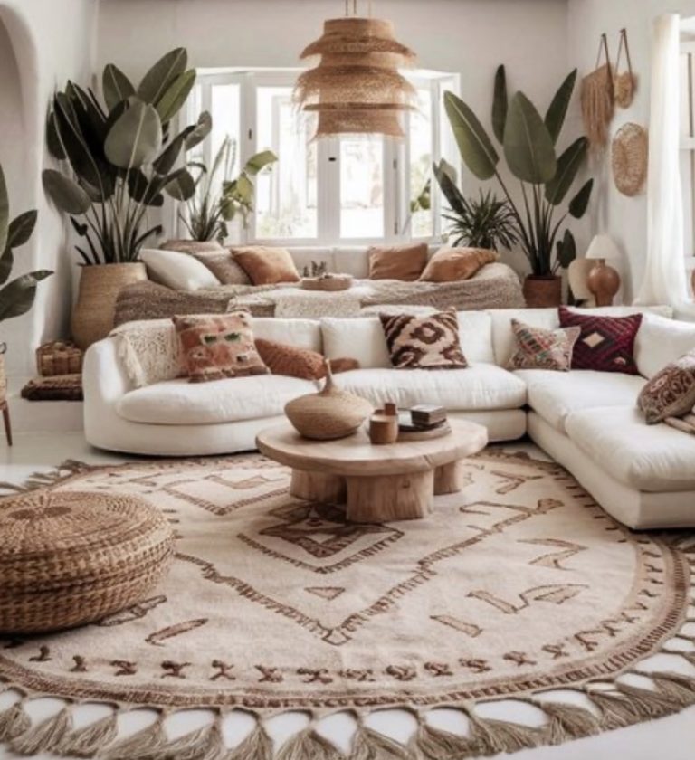 How to Mix Patterns and Textures in a Modern Boho Living Room