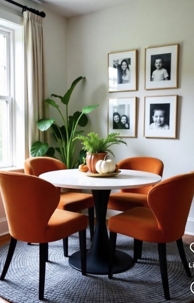 Plants at the corner of dining room 