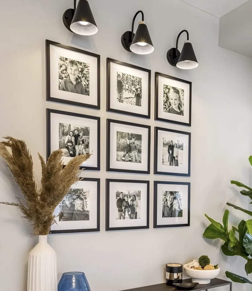 Gallery wall art with similar grid layout 