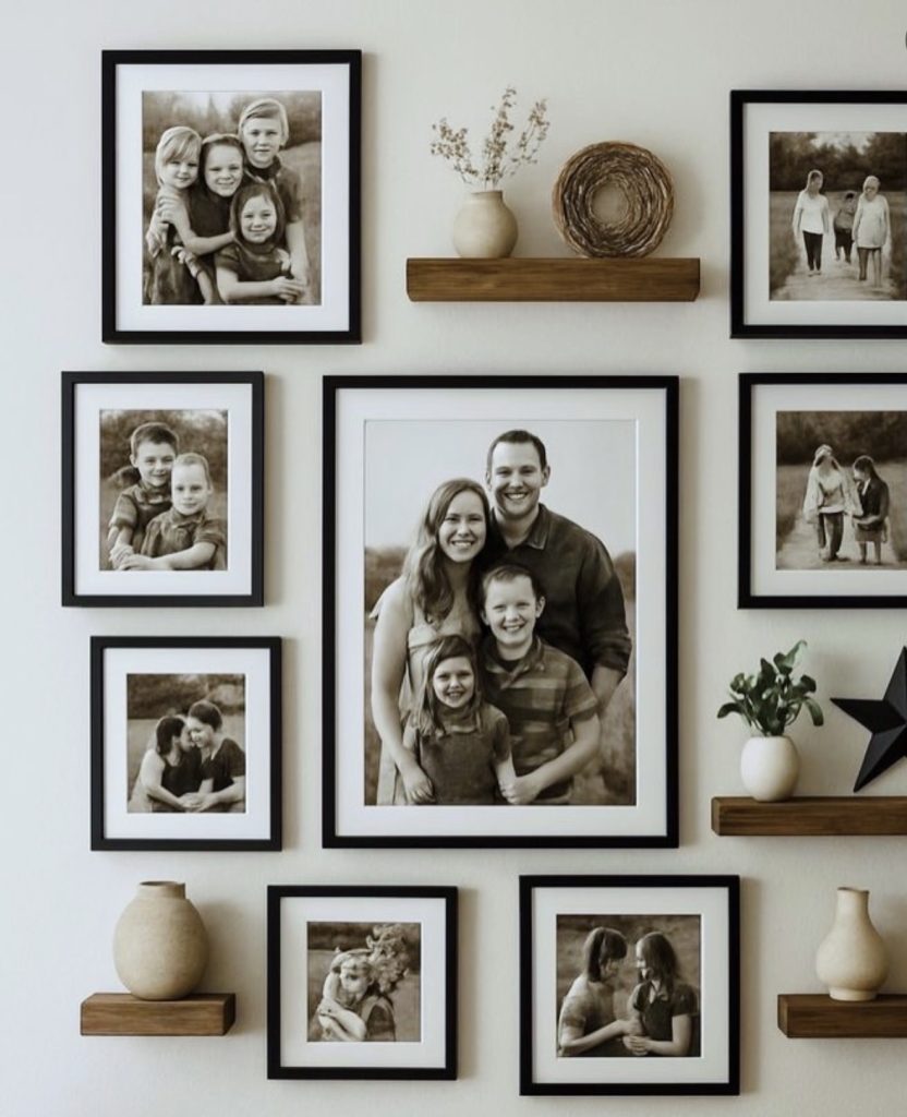 Old Family photo gallery wall 