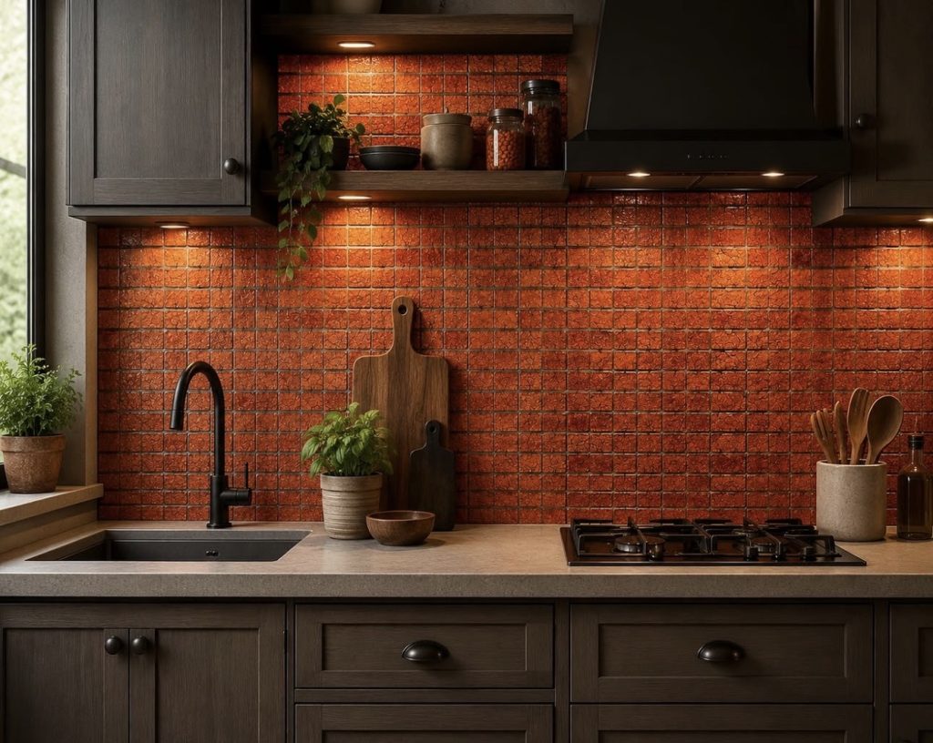 Rust and Burnt Orange Mosaic Tile