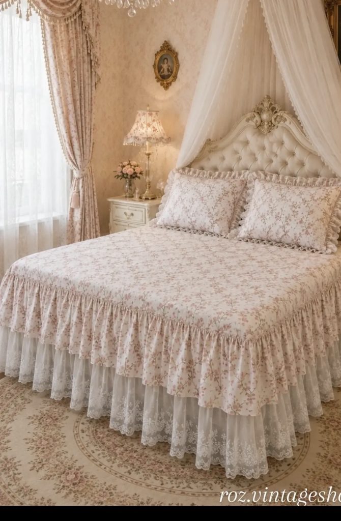 Faded floral bedding
