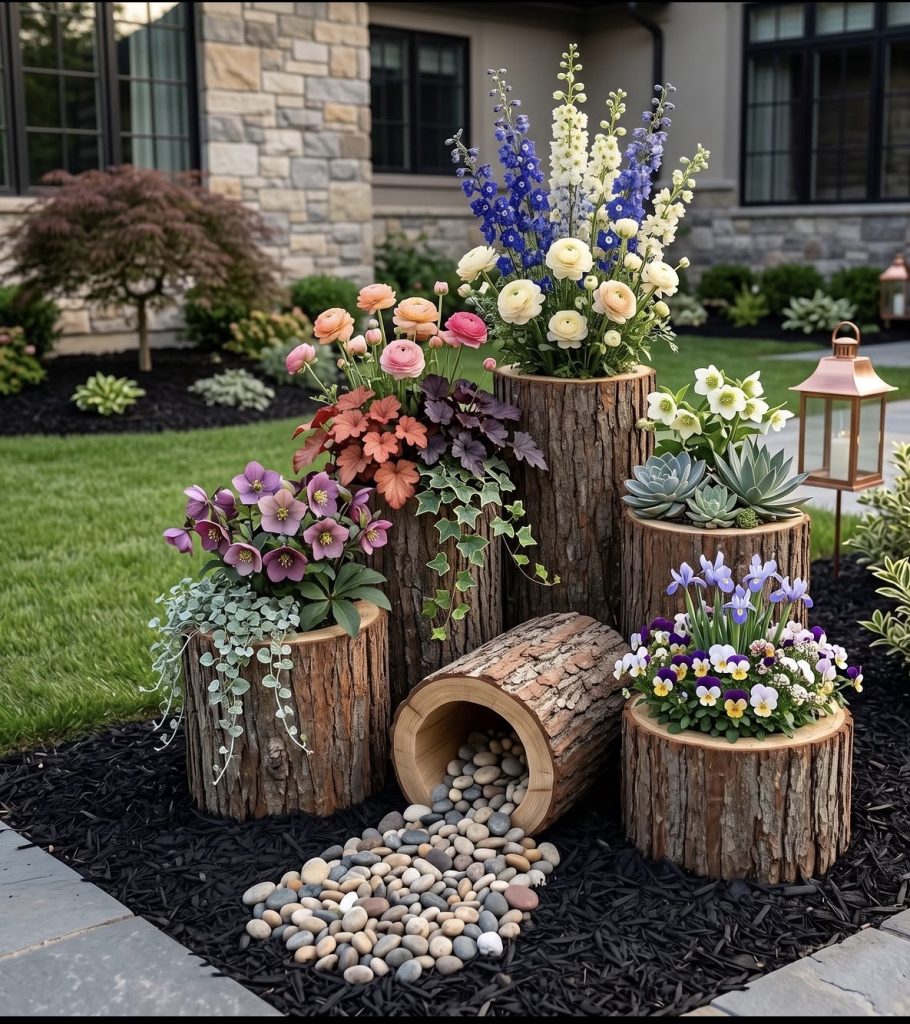 Wooden crate planters 