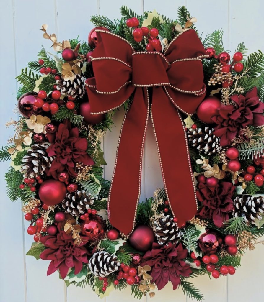 Christmas wreath with a focal point 
