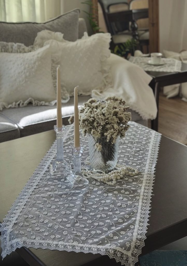 table runner on your coffee table.