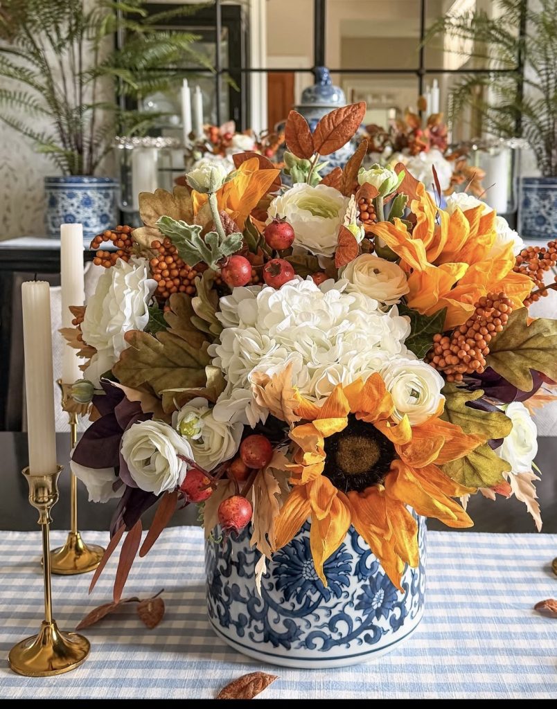 Bud vase on a thanksgiving table