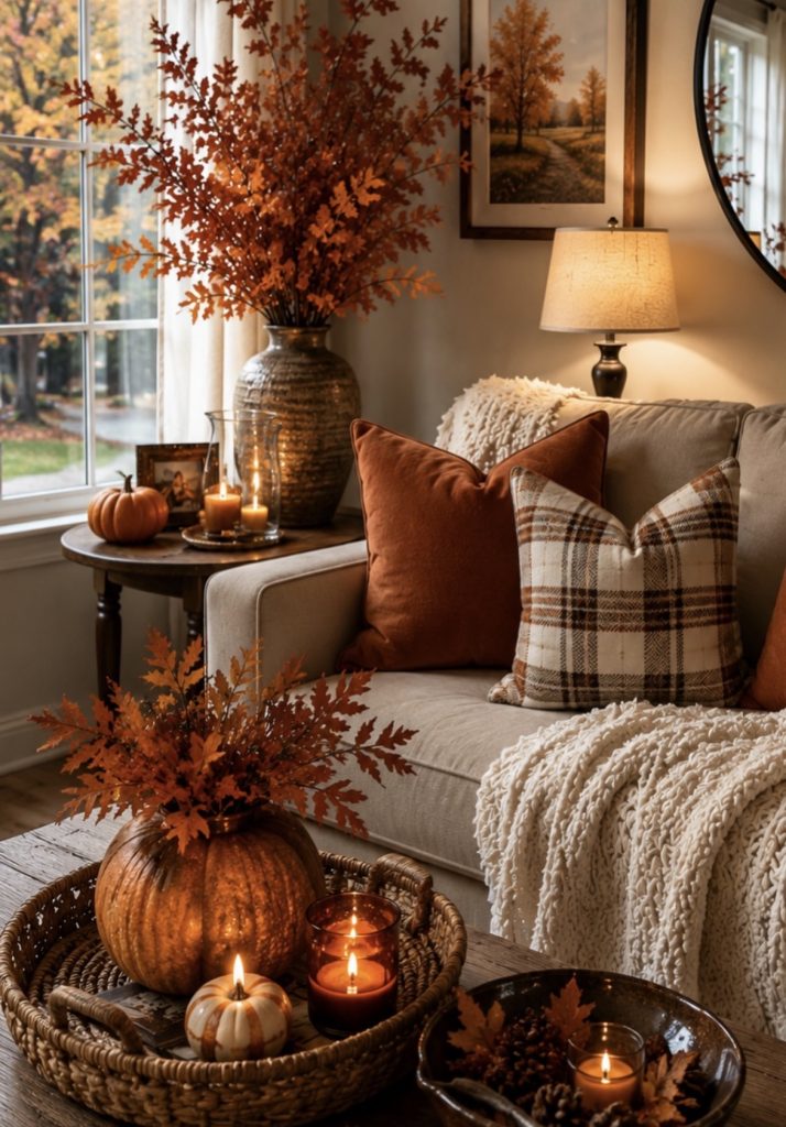 Layer In Warm and Textured Throws and Pillow