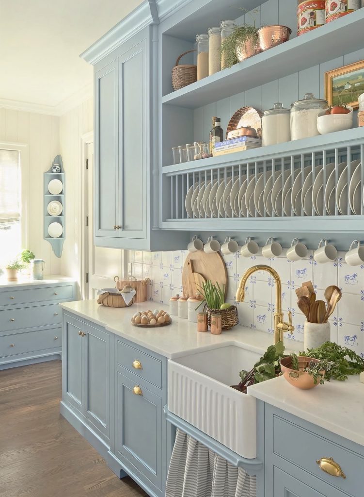 Cape cod kitchen with color palette 