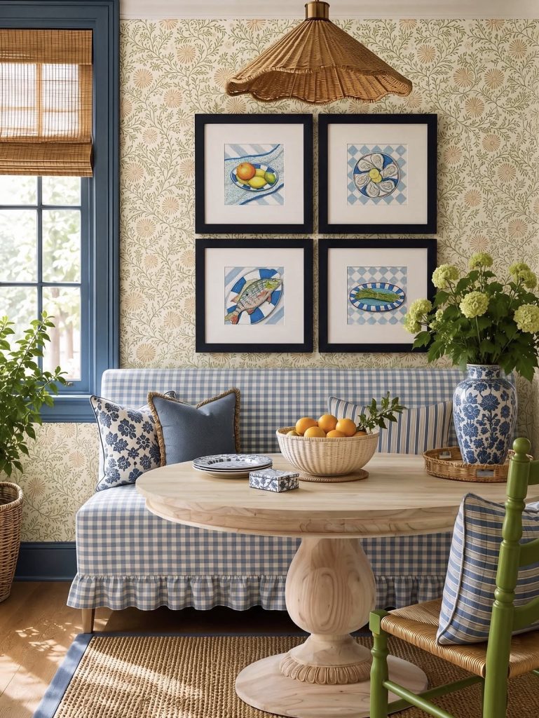 Gallery Wall in a Breakfast nook 