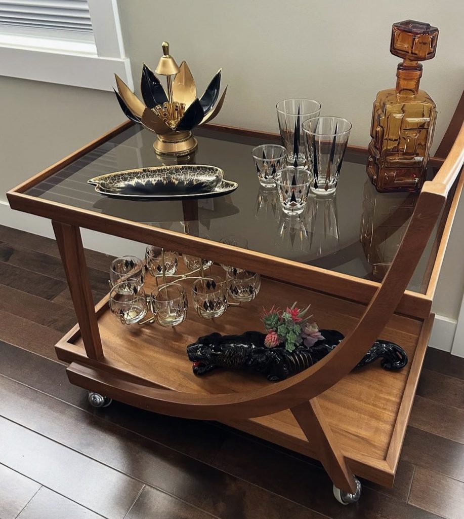 Old Chair Turned  Mini Bar Cart