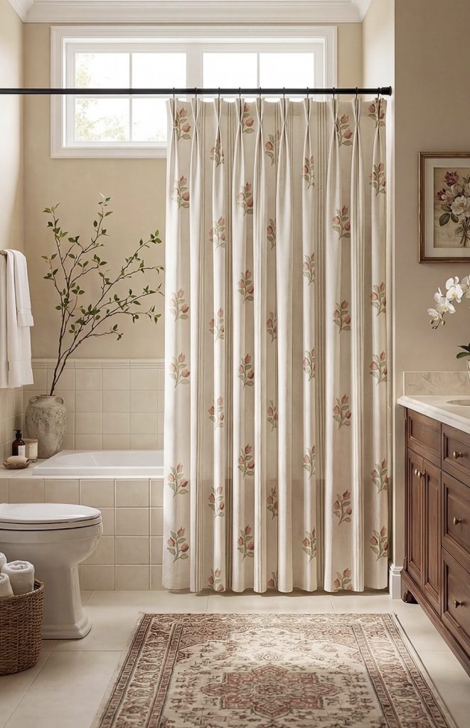 Floral shower curtain