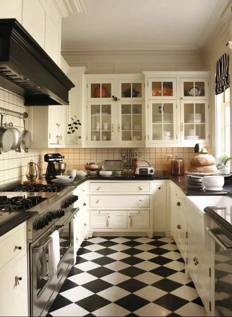 Black-and-White Checkerboard Tile