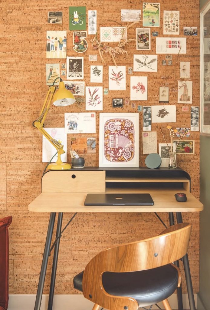 Cork Board In Office Wall 
