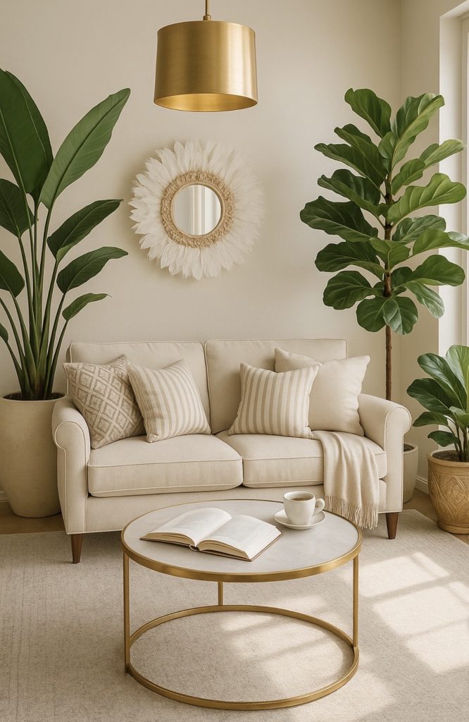 Green plants in a living room 