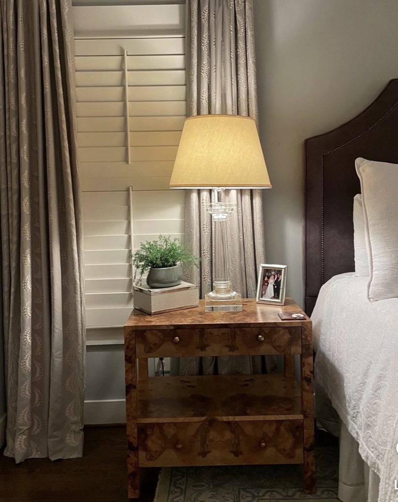 Distressed Wood Nightstand With Metal Hardware