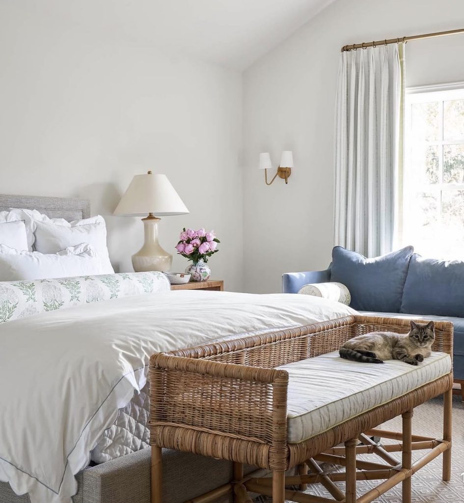 Woven Bench at the Foot of the Bed