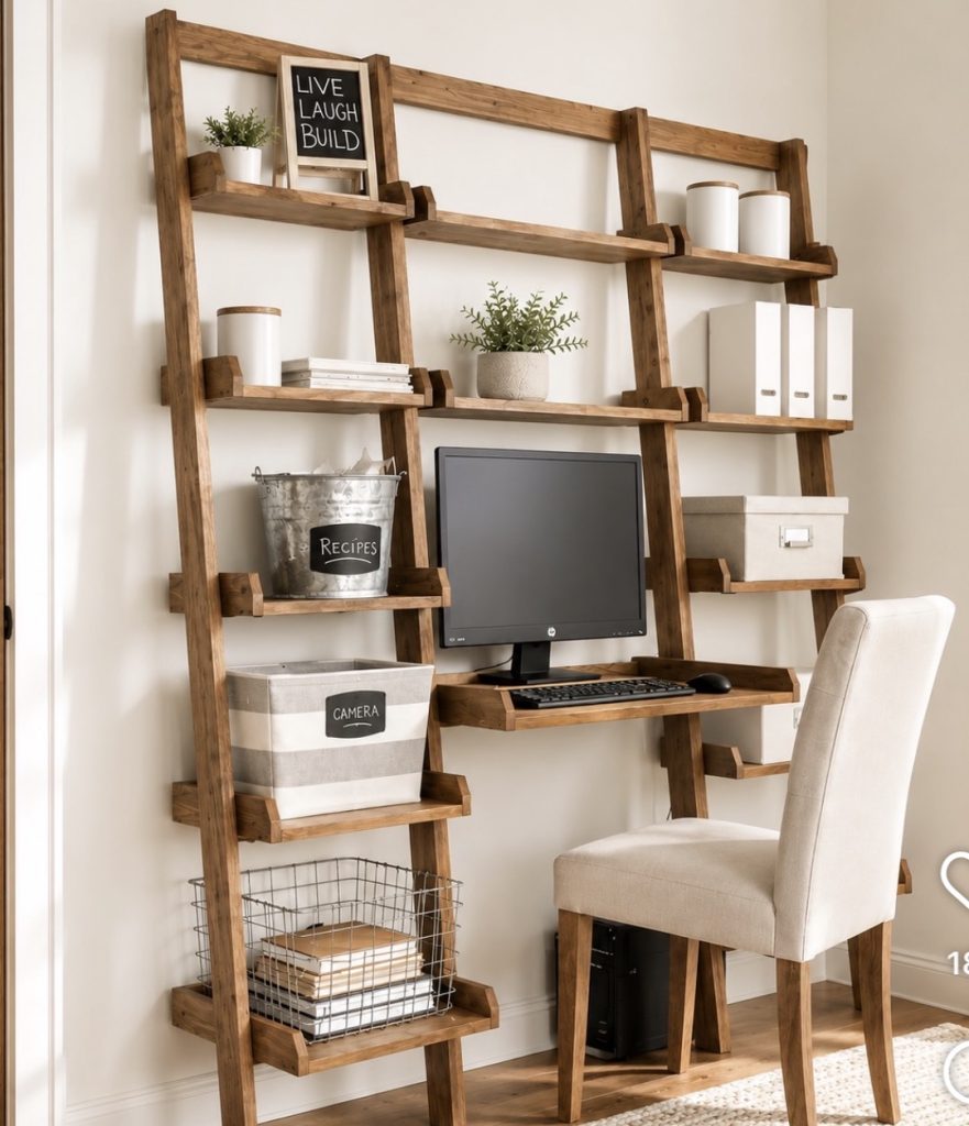 Ladder Turned Into Wall Storage