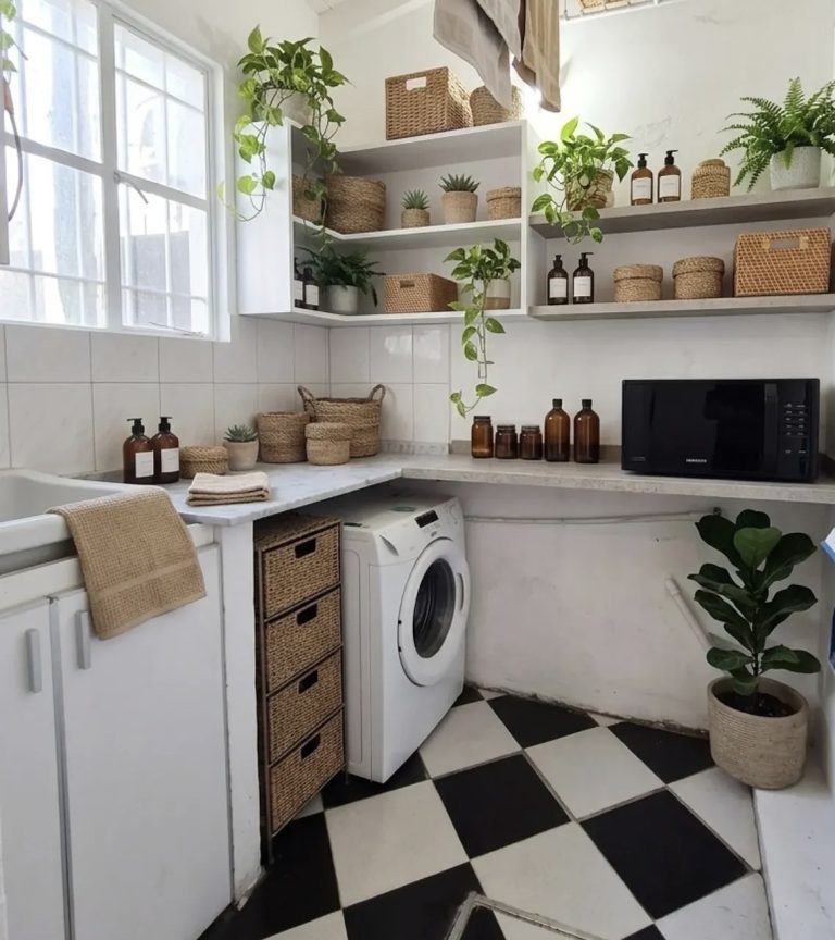 5 Modern Boho Laundry Room Ideas for Small Spaces