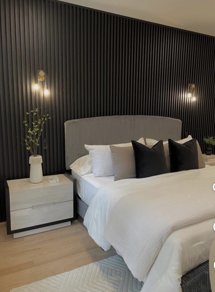 Fluted Wood Paneling Accent Wall