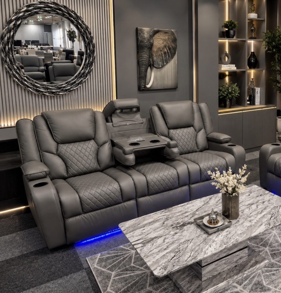 Reclining Sofa With a Console