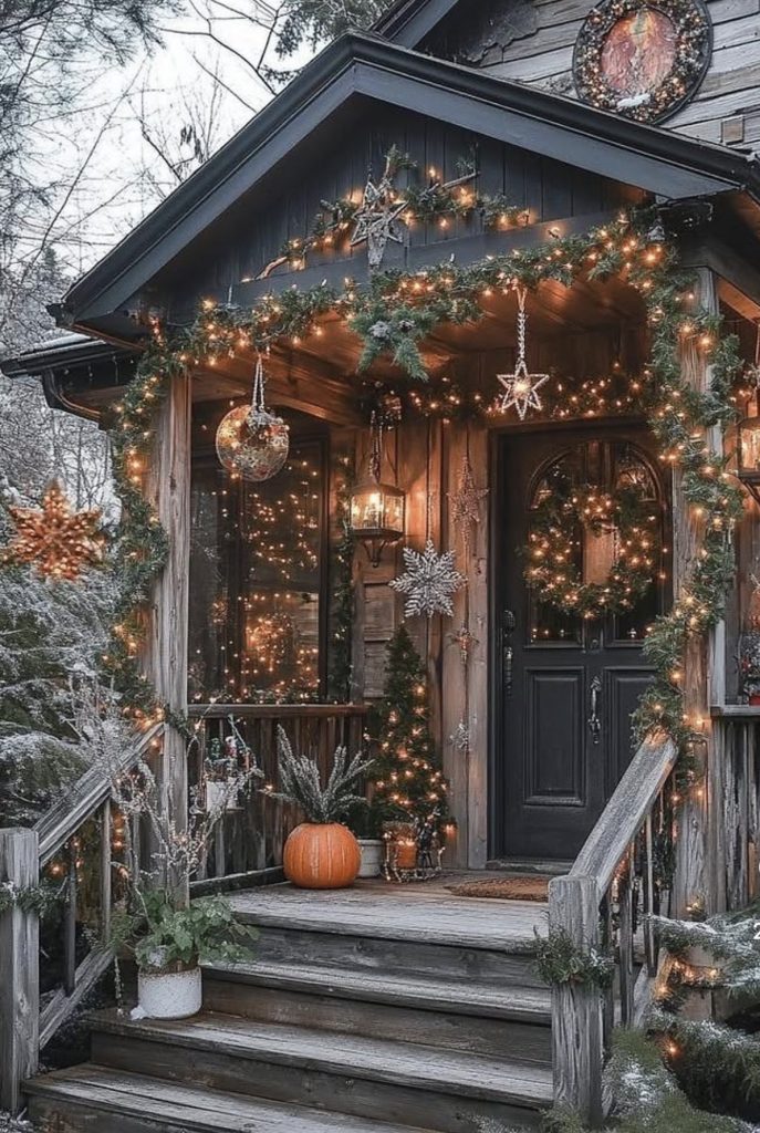 Garland Around the porch railing 