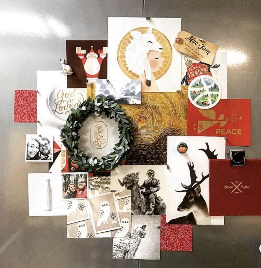 Christmas photo wall 