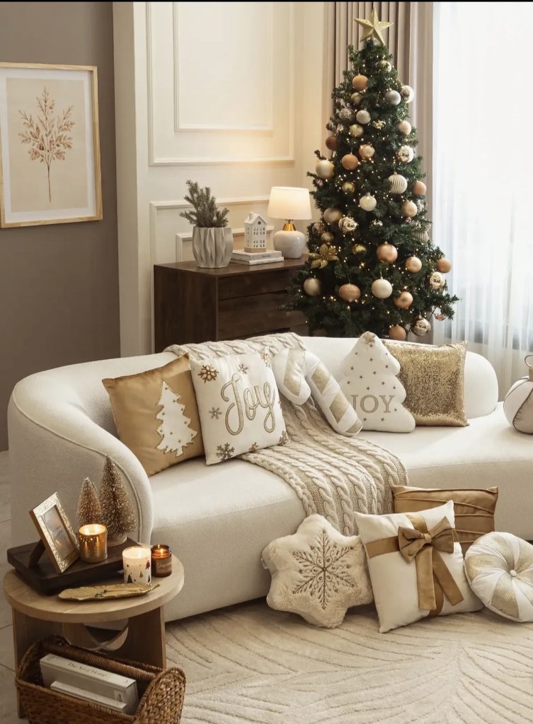White and cream winter living room 