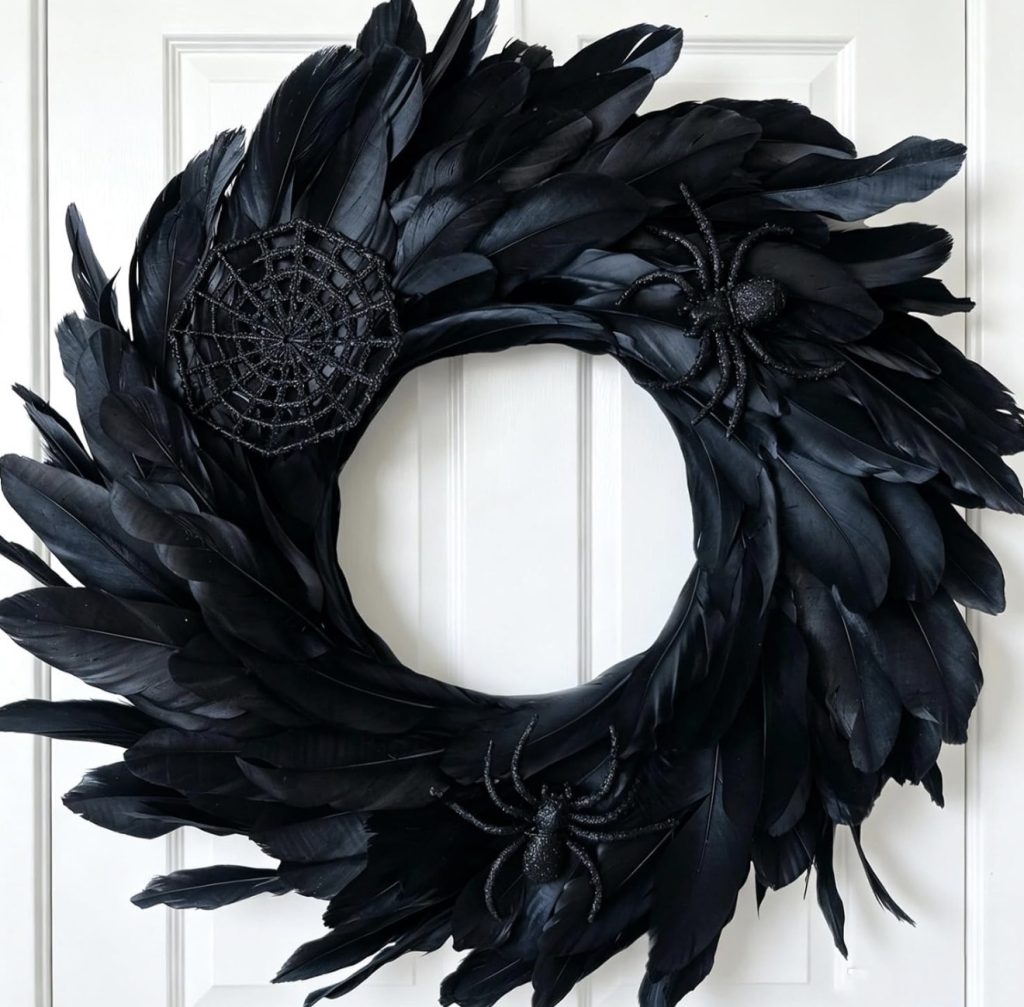 Black Crow Halloween Wreath