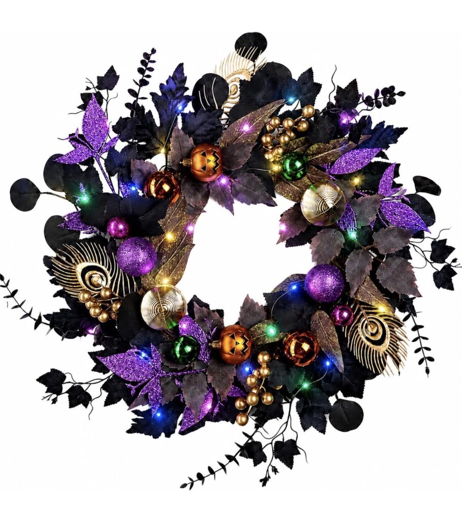 Black Pumpkin and Dried Branch Wreath