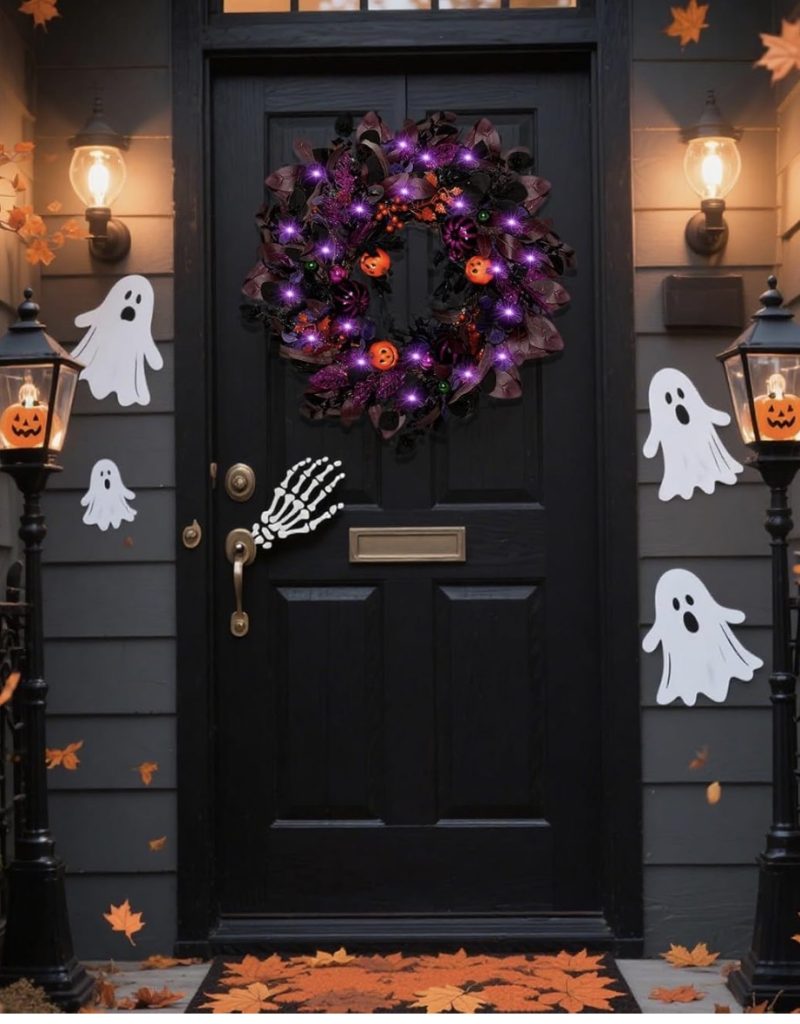 Lighted Halloween Wreath