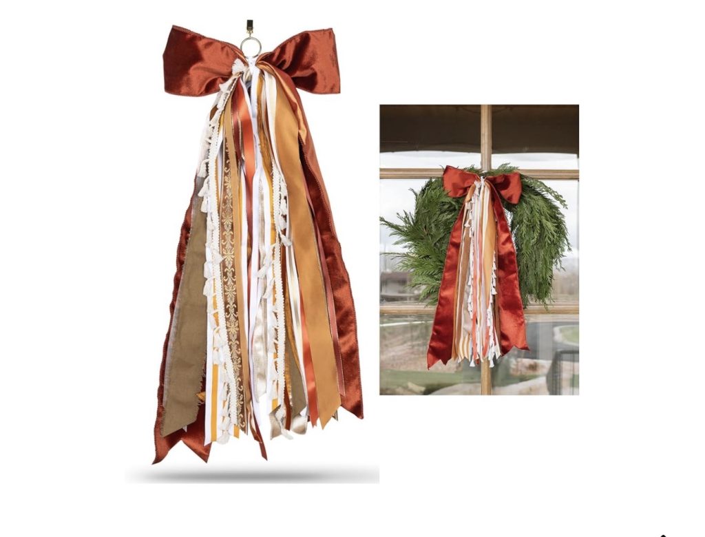 Wheat Wreath With a Terracotta Ribbon