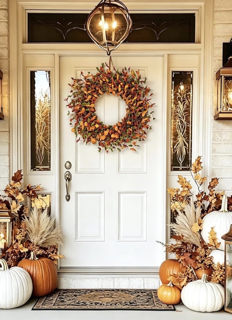 Fall Berry Wreath With a Mustard Yellow Ribbon