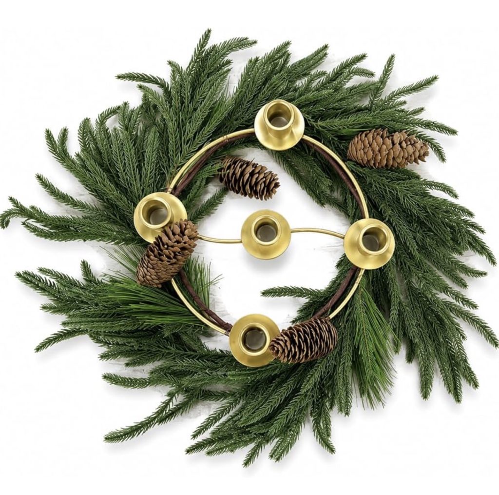 Gold And Green Christmas Wreaths