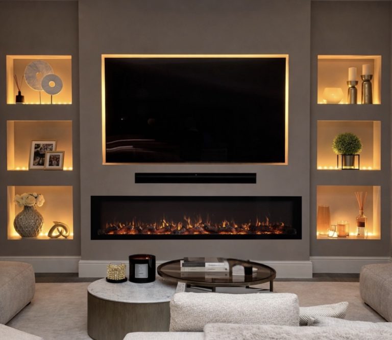 8 Electric Fireplace Ideas With TV for Small Living Rooms You’ll Like