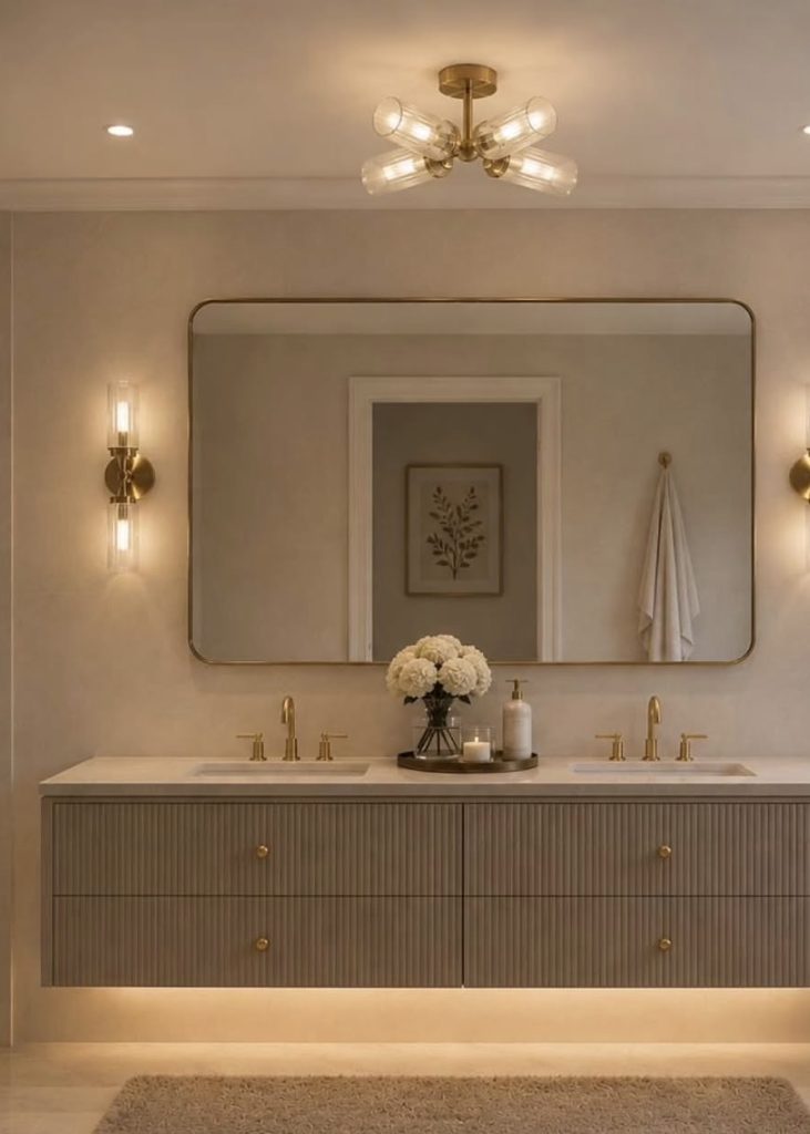 Modern Semi-Flush Mount With Glass Shade