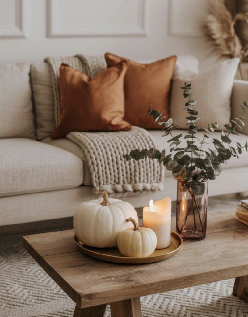 Dollar Store Pumpkins in Neutral Fall Colors