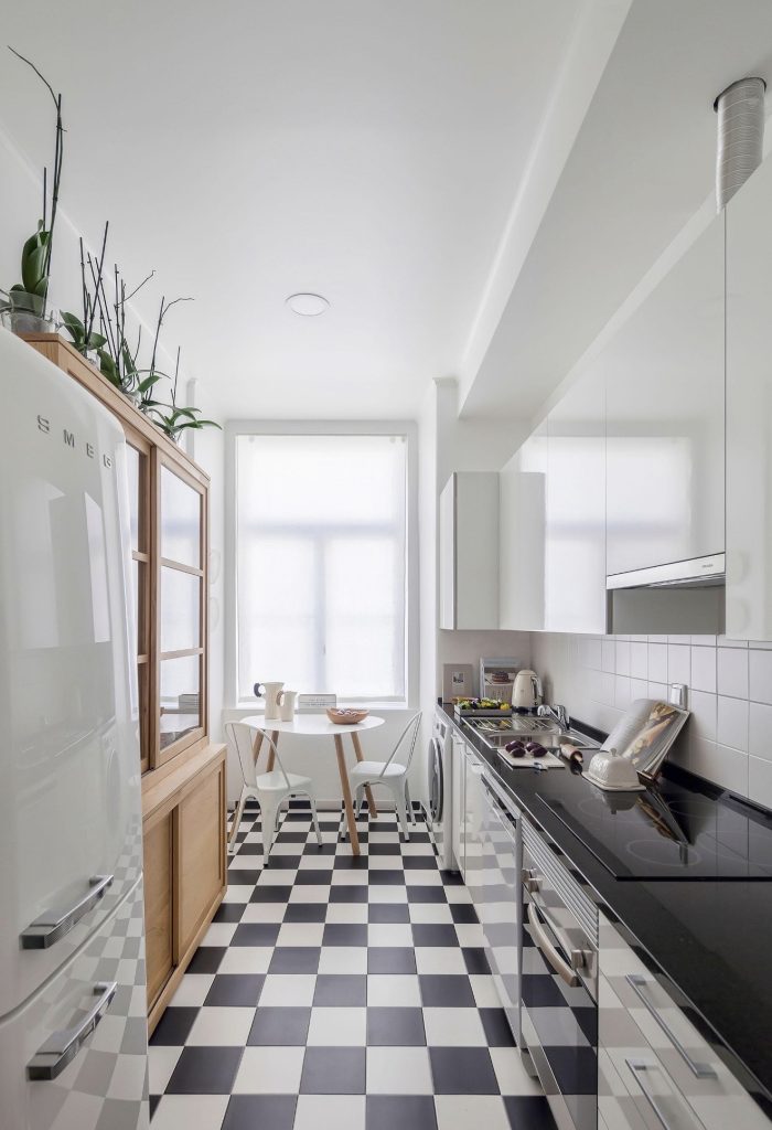 Black-and-White Checkerboard Floor