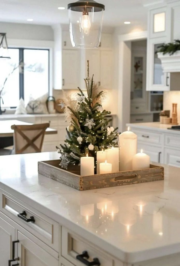 Winter Wonderland Kitchen Island Centerpiece