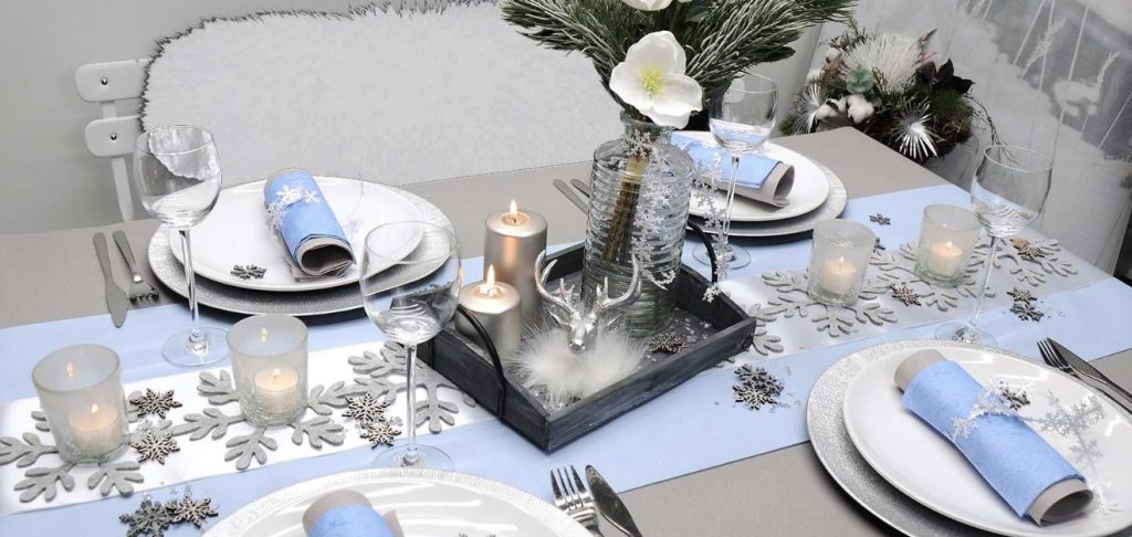 Kitchen Table a Simple Winter Tablescape