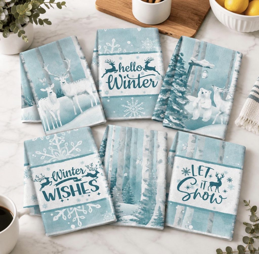 Cozy Winter Details With Towels, Mugs and Small Decor