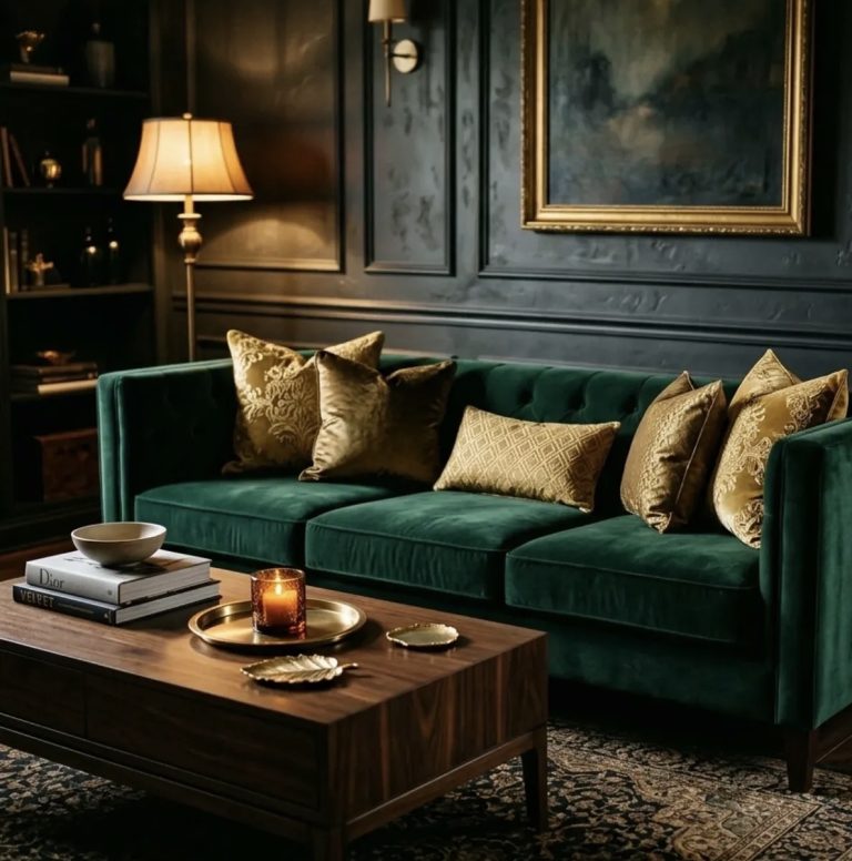 7 Emerald Green and Black Living Room Decor Ideas for Small Spaces