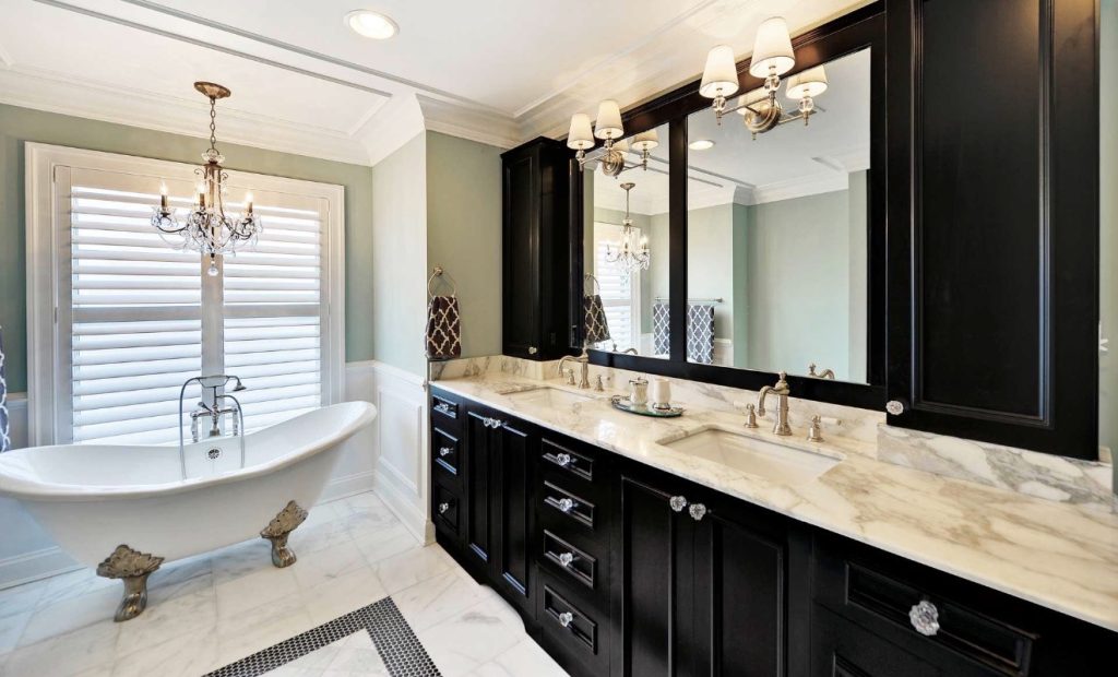 Vintage White Vanity With Black Hardware