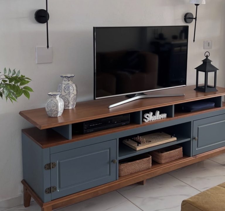 How to Decorate a Farmhouse TV Stand to Look Cozy