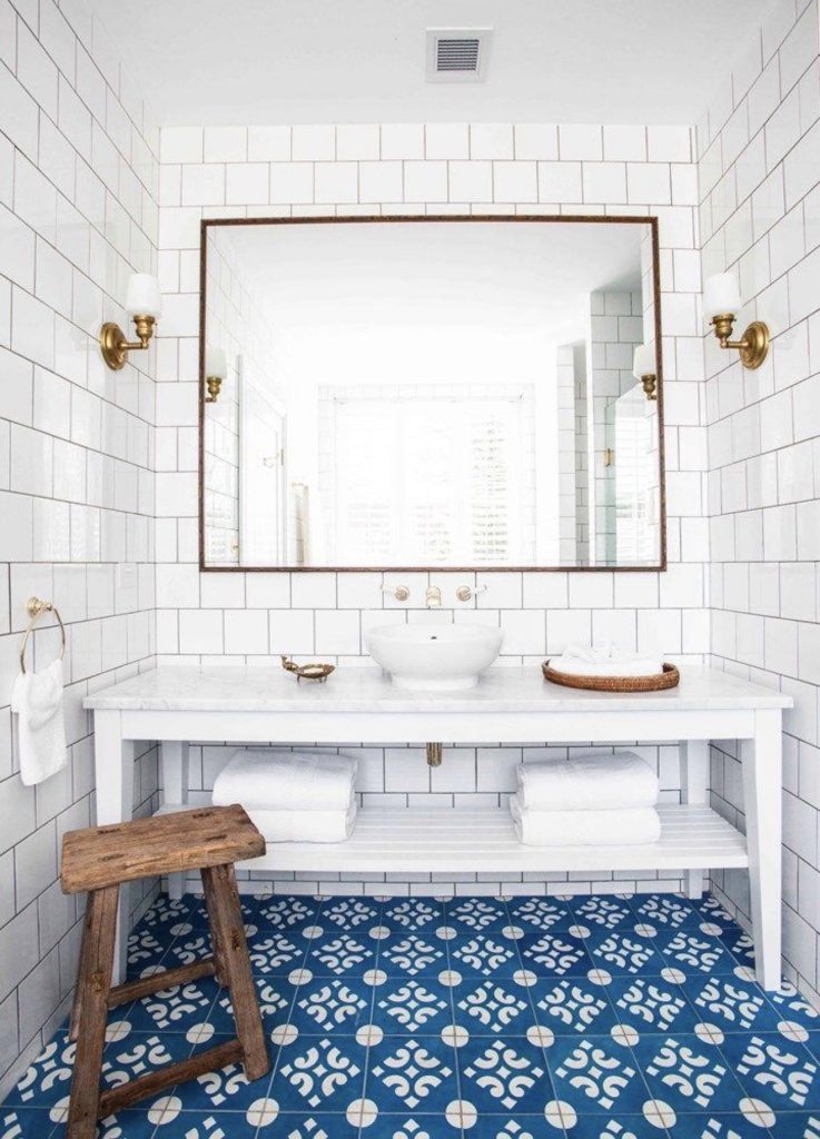 Blue and White Patterned Tiles